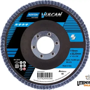Pagamento Sicuro Dischi lamellari in zirconio Vulcan 115x22 Norton (10pz)