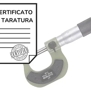 Certificato di taratura ACCREDIA micrometri per esterni analogici 0-25mm Consegna Rapida