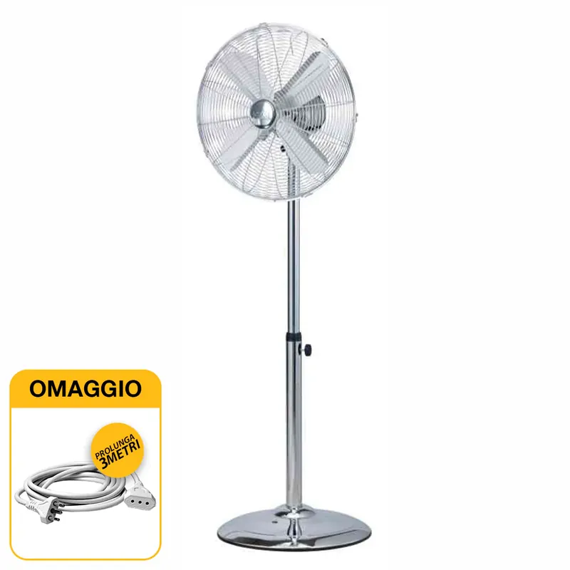 CGF Cromo 40 - Ventilatore a piantana in metallo diametro 40 cm con OMAGGIO Soddisfatti O Rimborsati