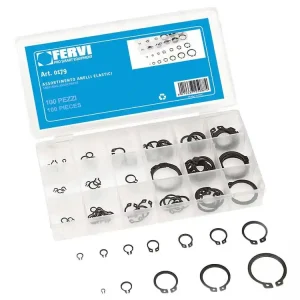 Assortimento anelli elastici Fervi varie misurazioni art.0179 (100pz) Vendita Finale