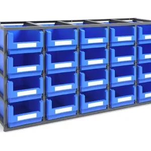 Pagamento Sicuro Scaffalatura monoblocco Fami Domino 1765x500x885mm con 20 contenitori Picking Box Classic