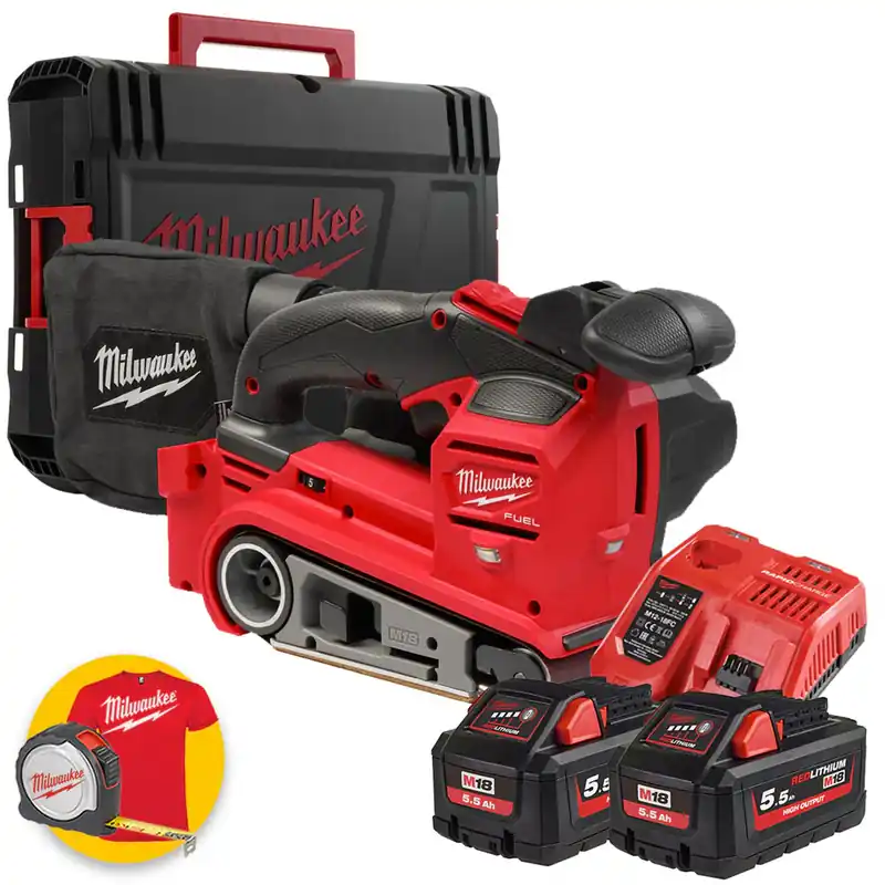 Milwaukee FBTS75-552X - Levigatrice a nastro a batteria 18V FUEL - nastro 75 MM Economico