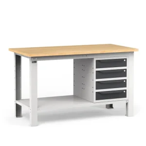 Popolare Banco da lavoro Fami 150cm per officina con piano in legno WORK1543