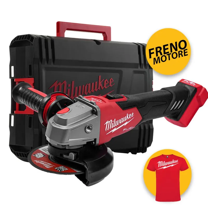 Milwaukee M18 FSAG125XB-0X - Smerigliatrice angolare a batteria 18V Fuel con FRENO, solo corpo Reso Gratuito