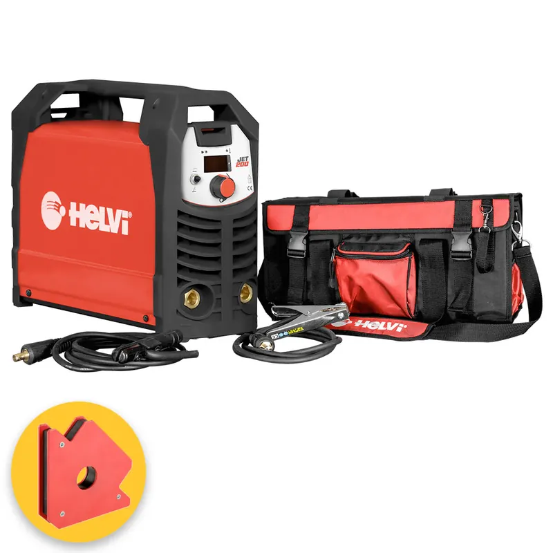 Helvi GALILEO 200 - Saldatrice inverter a elettrodo MMA e TIG - 200 A - Kit accessori e borsa Esclusivo
