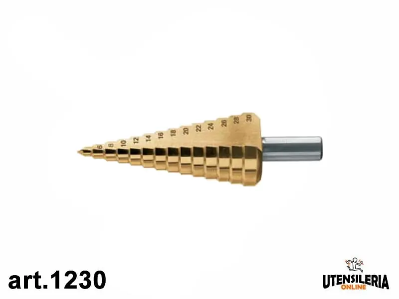 Allargatore a gradino HSS-G+TiN 01230 per foratura lamiera Gr.5 Occasione