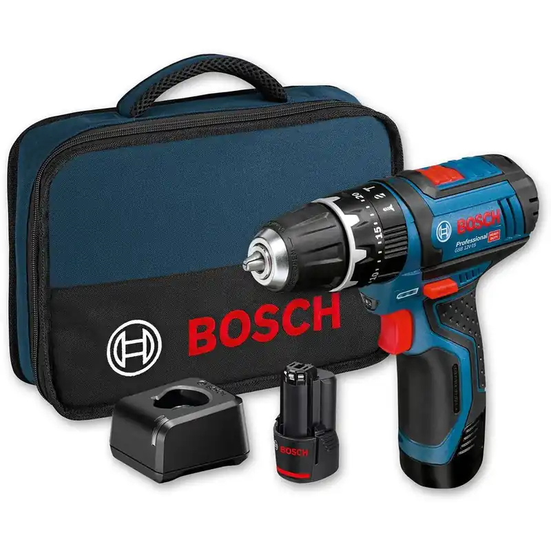 Bosch GSB 12V-15 - Trapano avvitatore, 2 x 2Ah in borsa Compra Oggi Stesso