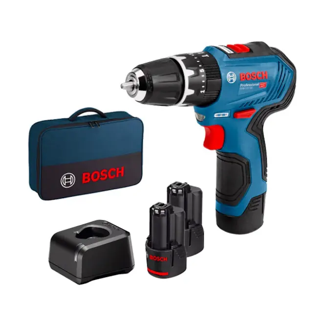Bosch GSB 12V-30 professional - Trapano Avvitatore con percussione, 2x2.0Ah Popolare