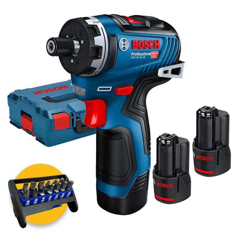 Bosch GSR 12V-35 HX Professional - Avvitatore a batteria con 2 batterie da 3,0 Ah Offerta Lampo