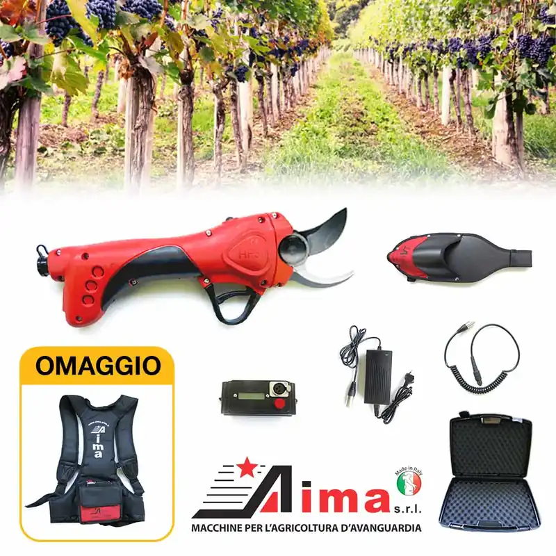 Vendita Finale Aima HF 30 - Forbici elettriche da potatura a batteria Li-Po da 5 Ah PROFESSIONALI