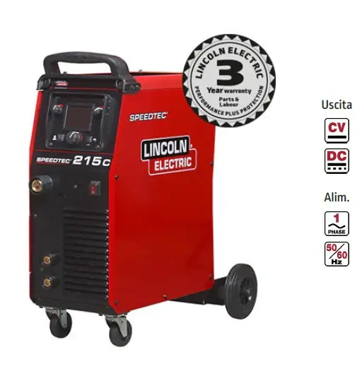 Lincoln K14146-1 SPEEDTEC 215C , SALDATRICE MIG MULTIPROCESSO 220v , 200A ,solo corpo e cavo massa Promozione