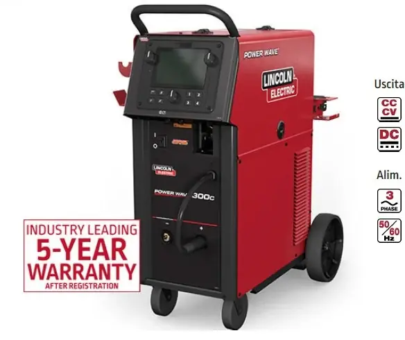 Occasione Lincoln K4490-5 POWER WAVE 300C ADVANCED CE MIG MULTIPROCESSO , 230V400V , 350A , solo corpo e cavo massa