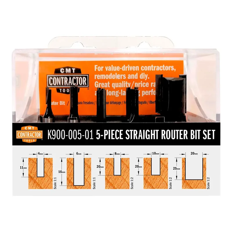 CMT K900-005-01 - Set di 5 frese a taglienti diritti - Contractor Direttamente Dal Produttore