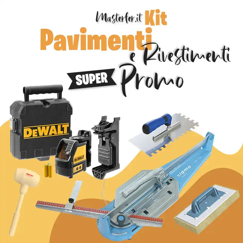 Popolare Kit attrezzatura per piastrellisti - Sigma tagliapiastrelle 63 cm - Livella laser Dewalt - Accessori Sigma