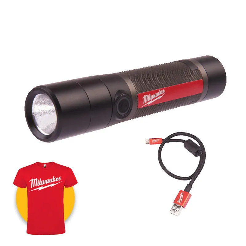 Milwaukee L4 FMLED-301 - Torcia compatta 800L ricaricabile USB Ultime Pezzi