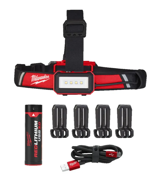 Vendita Finale Milwaukee L4 HLRP-301 - Lampada frontale 600 lumens ad alta visibilità USB