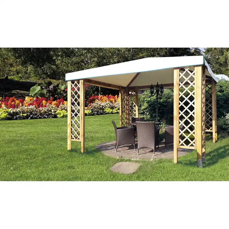 Gazebo Capri 300X300 Con Grigliati - Losa Legnami Super Prezzo