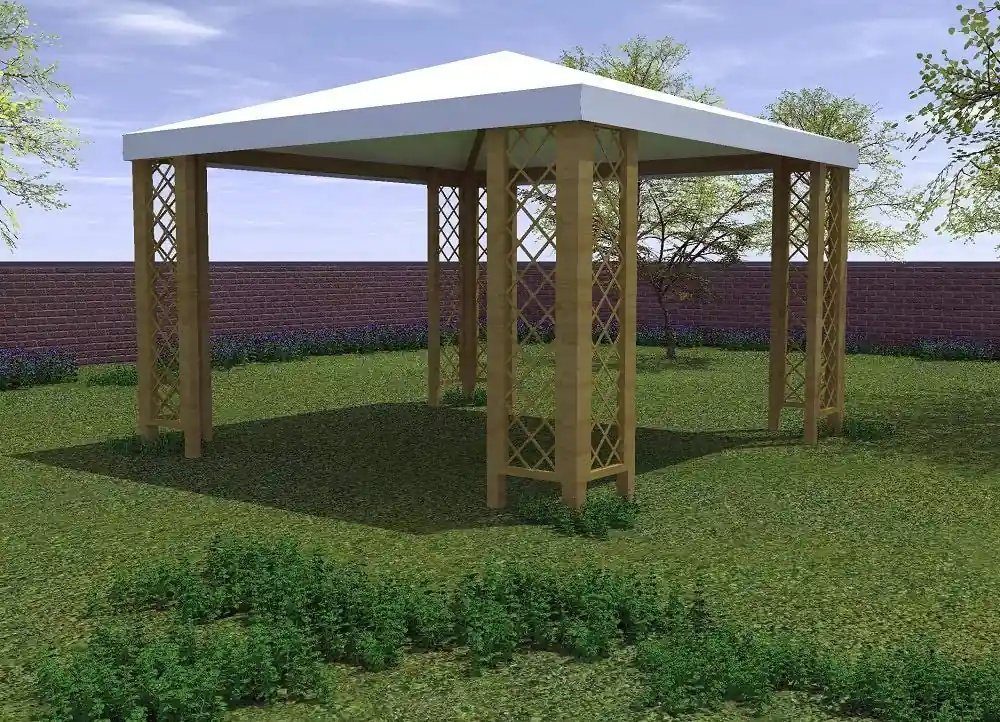 Consegna Rapida Gazebo 360X300 Con Grigliati - Losa Legnami