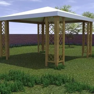 Gazebo 360X360 Con Grigliati - Losa Legnami Quantità Limitata
