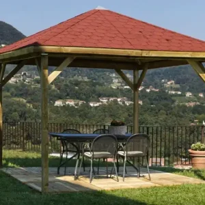 Losa Legnami Etna - Gazebo in legno impregnato - 315X315 cm Reso Gratuito