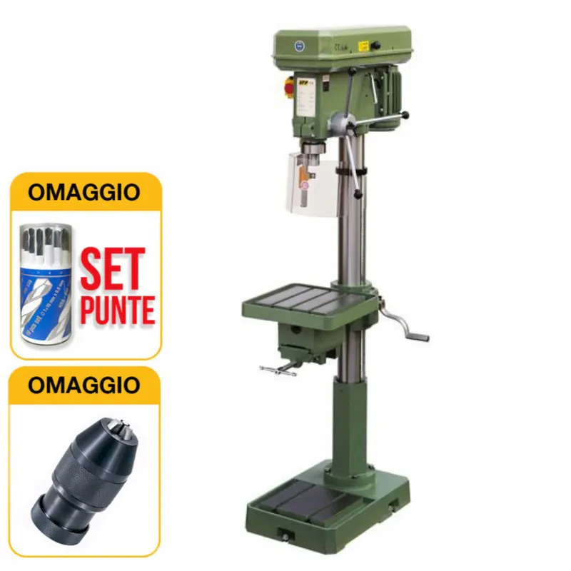 Affare LTF M05860322 - Trapano a colonna a pavimento, tavola ribaltabile con morsa - 400V