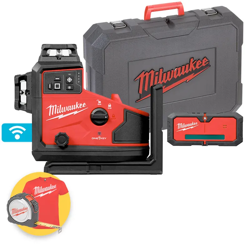 Occasione Imperdibile Milwaukee M12 A3PLO-0C - Livella laser a batteria 12V a 3 linee 360° verde - solo corpo in valigetta