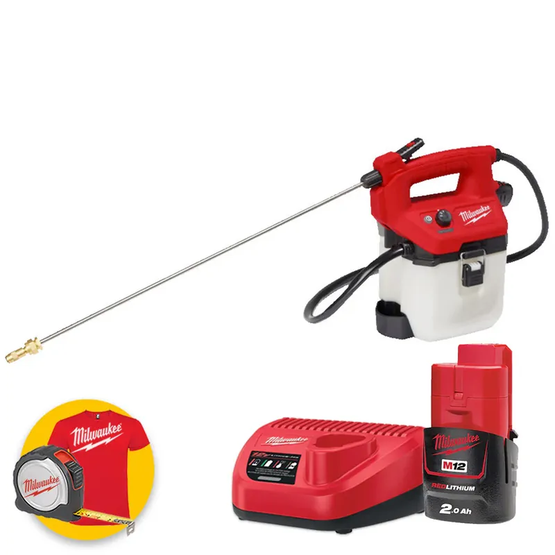 Must-Have Milwaukee M12 BHCS3L-201 - Pompa irroratrice a batteria 12V per agenti chimici - 1 x 2Ah