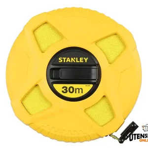 Ultime Pezzi Rotella metrica Stanley 30 metri x 12,7mm con nastro in fibra di vetro e gancio