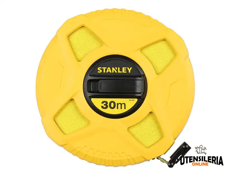 Ultime Pezzi Rotella metrica Stanley 30 metri x 12,7mm con nastro in fibra di vetro e gancio