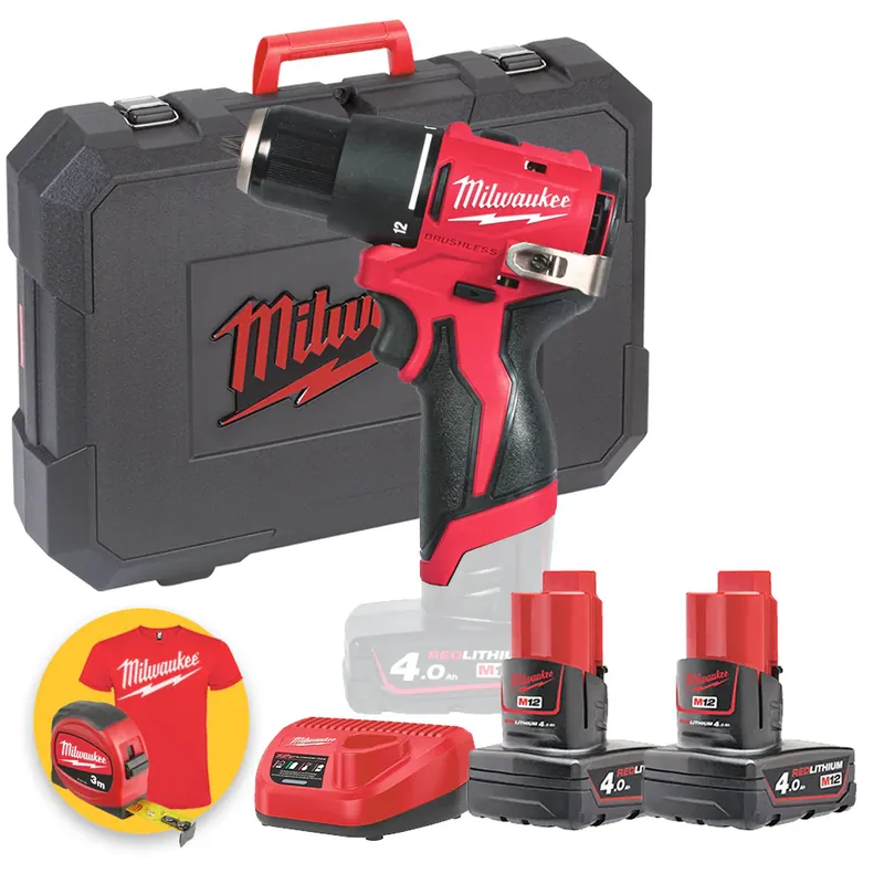 Milwaukee M12 BLPDRC-402C - Trapano avvitatore a batteria con percussione - 2 x 4Ah Compra Online