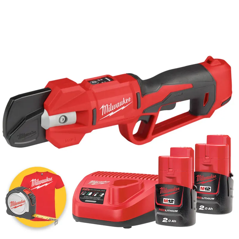 Scelto Dai Clienti Milwaukee M12 BLPRS-202 - Forbici da potatura brushless 12V - 2 batterie da 2Ah