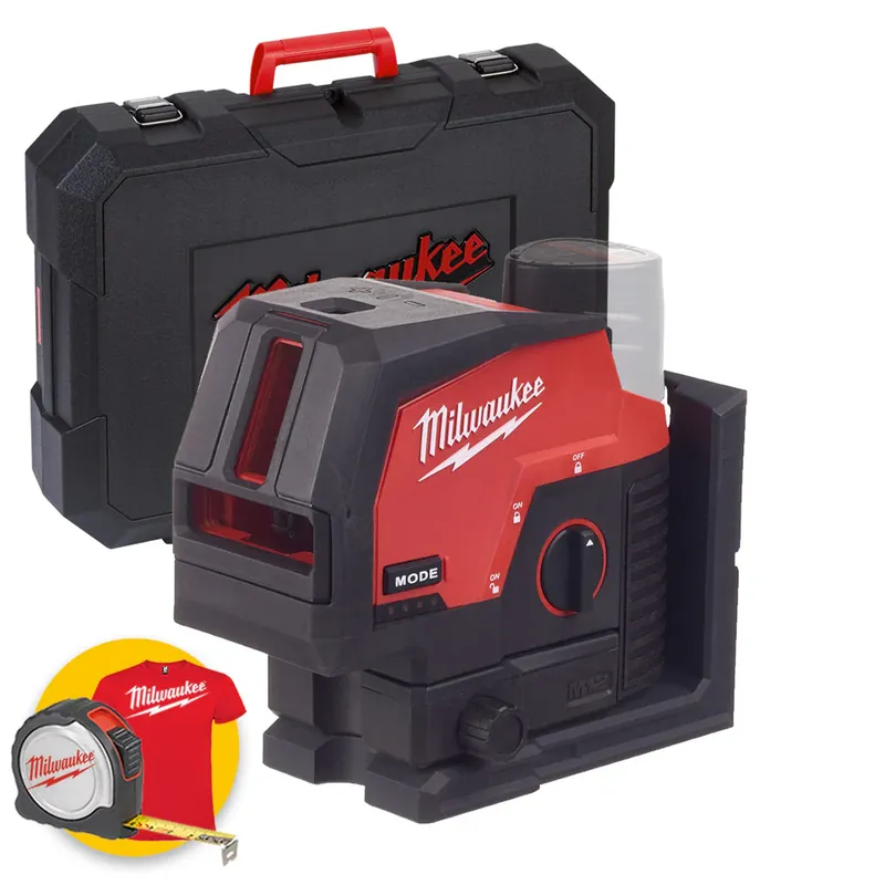 Subito Disponibile Milwaukee M12 CLLP-0C - Livella laser verde a batteria a 2 linee con piombo - solo corpo in valigetta