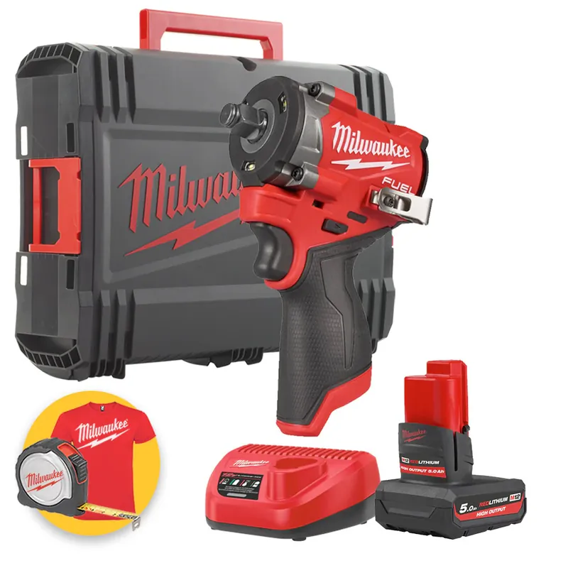 Nuova Collezione Milwaukee M12 FCIWF12G3-501X - Avvitatore a impulsi compatto a batteria 12V attacco da 1/2" - 1 batteria da 5Ah