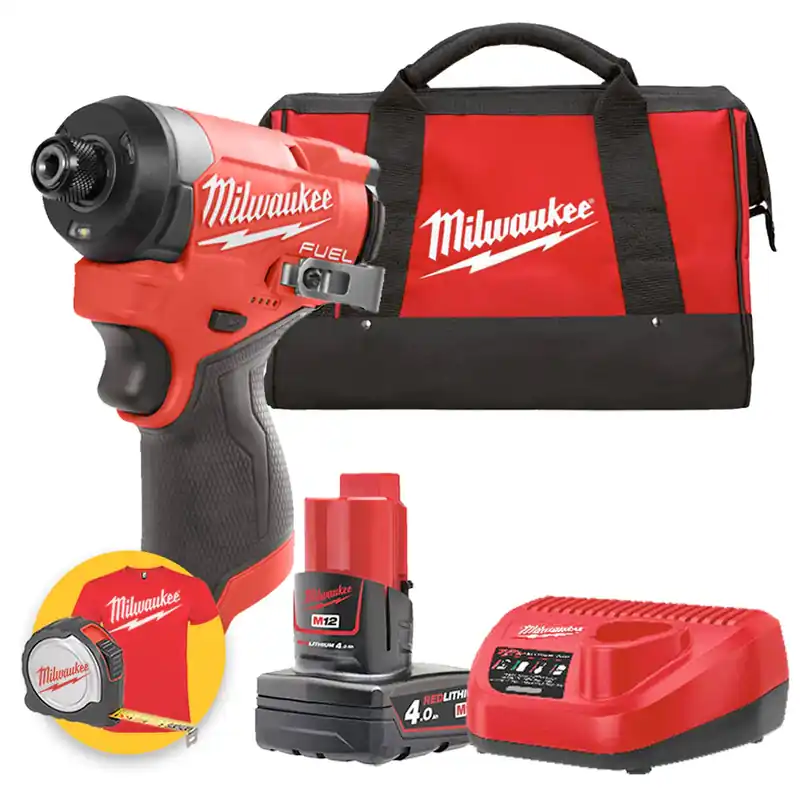 Quantità Limitata Milwaukee M12 FID2-401B - Avvitatore ad impulsi compatto attacco ¼ HEX Fuel - 1 batteria 4Ah in borsa