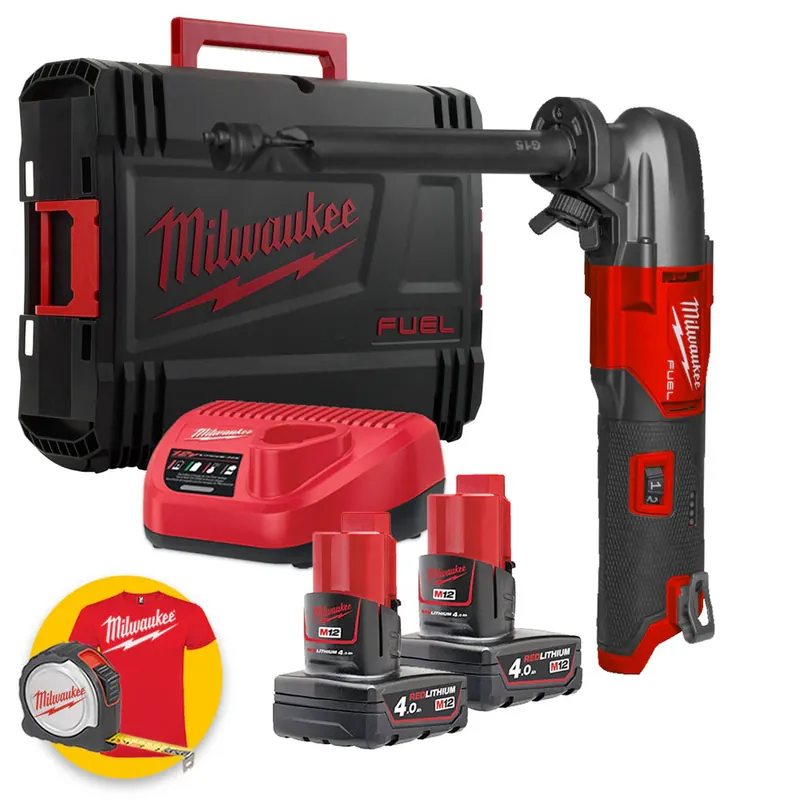 Milwaukee M12 FNB16-402X - Roditrice a batteria 12V Fuel - 2 x 4Ah in valigetta Consegna Rapida