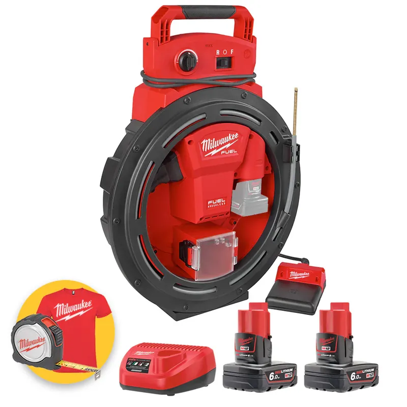 Esclusivo Milwaukee M12 HSFSM-602 - Sturatubi stasatrice compatta a batteria 12V ad alta velocità - 2 x 6Ah