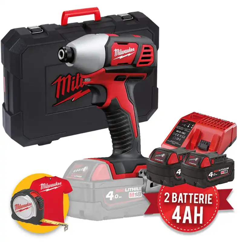 Popolare Milwaukee M18 BID-402 - Avvitatore a impulsi a batteria 18 Volt 1/4" , 2 x 4,0Ah
