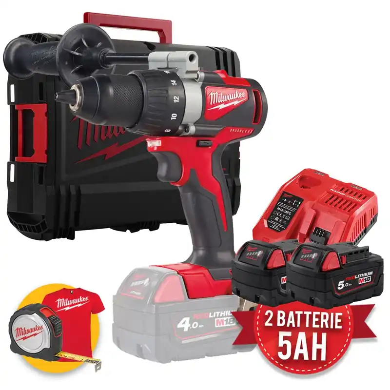 Milwaukee M18 BLDD2-502X - Trapano avvitatore a batteria 18 Volt - 2 x 5Ah in valigetta HD Spedito Oggi