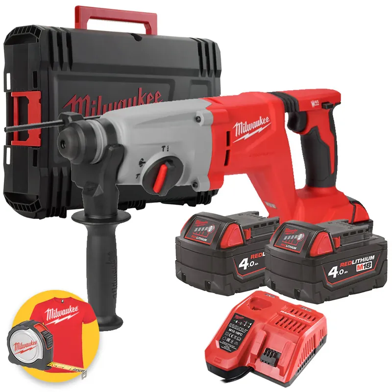 Milwaukee M18 BLHACD26-402X - Tassellatore SDS-Plus a batteria 26 MM in linea - 2 x 4Ah Miglior Prezzo