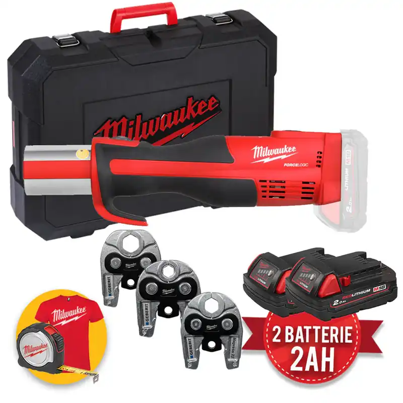 Milwaukee M18 BLHPT-202C Geberit Mapress Set - Pressatrice idraulica bruhsless a batteria 18V Force Logic Economico