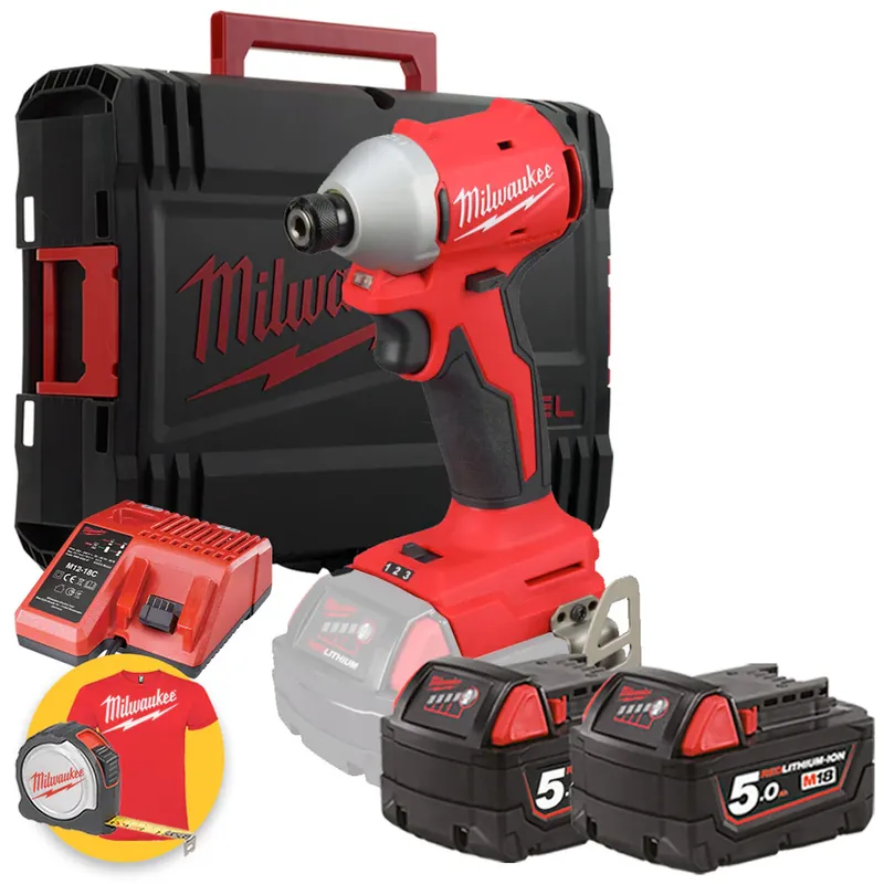 Milwaukee M18 BLIDR-502X - Avvitatore a impulsi da 1/4" a batteria 18V FUEL - 2 x 5Ah - 3 velocità Solo Oggi