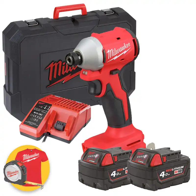 Più Venduto Milwaukee M18 BLIDRC-402C - Avvitatore a impulsi da 1/4" a batteria da 18V - 2 x 5Ah - 1 velocità