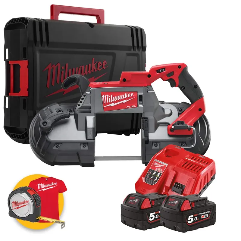 Offerta Milwaukee M18 CBS125 - Sega a nastro a batteria Fuel, 2 x 5Ah