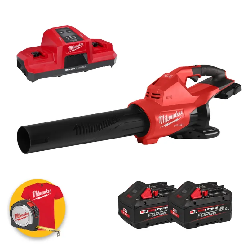 Ultima Occasione Milwaukee M18 F2BL-802 - Soffiatore a doppia batteria 18V - 2 batterie da 8Ah Forge