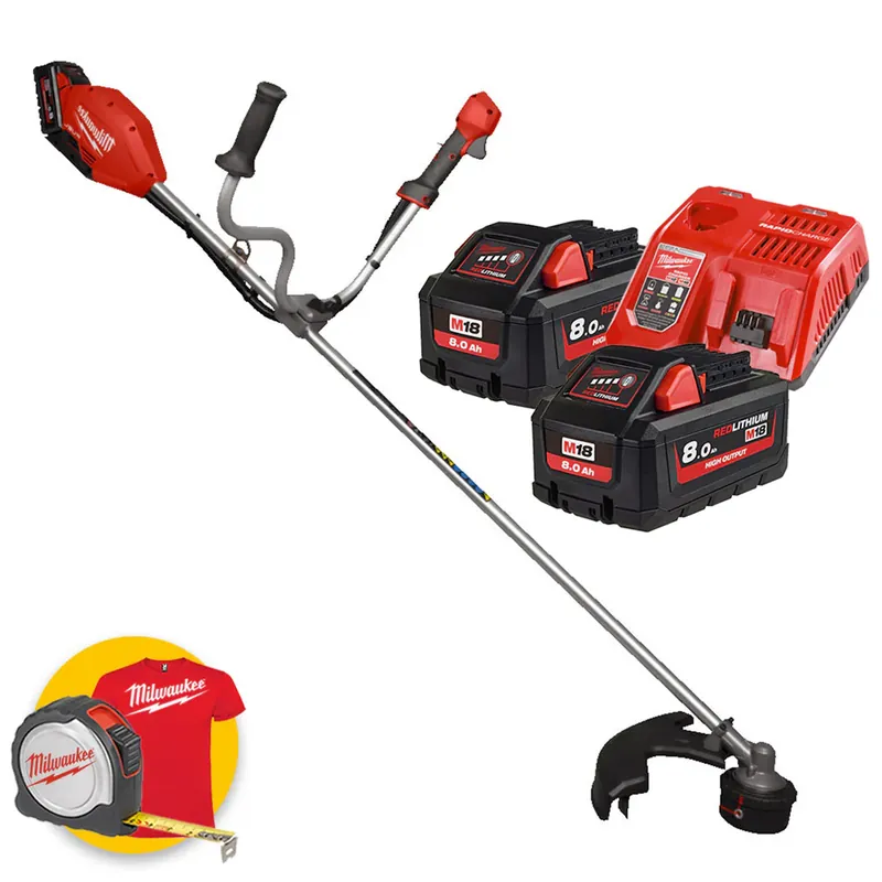 Esclusivo Milwaukee M18 FBCU-802 - Decespugliatore a batteria 18V a lama e filo, 2 batterie da 8Ah FORGE