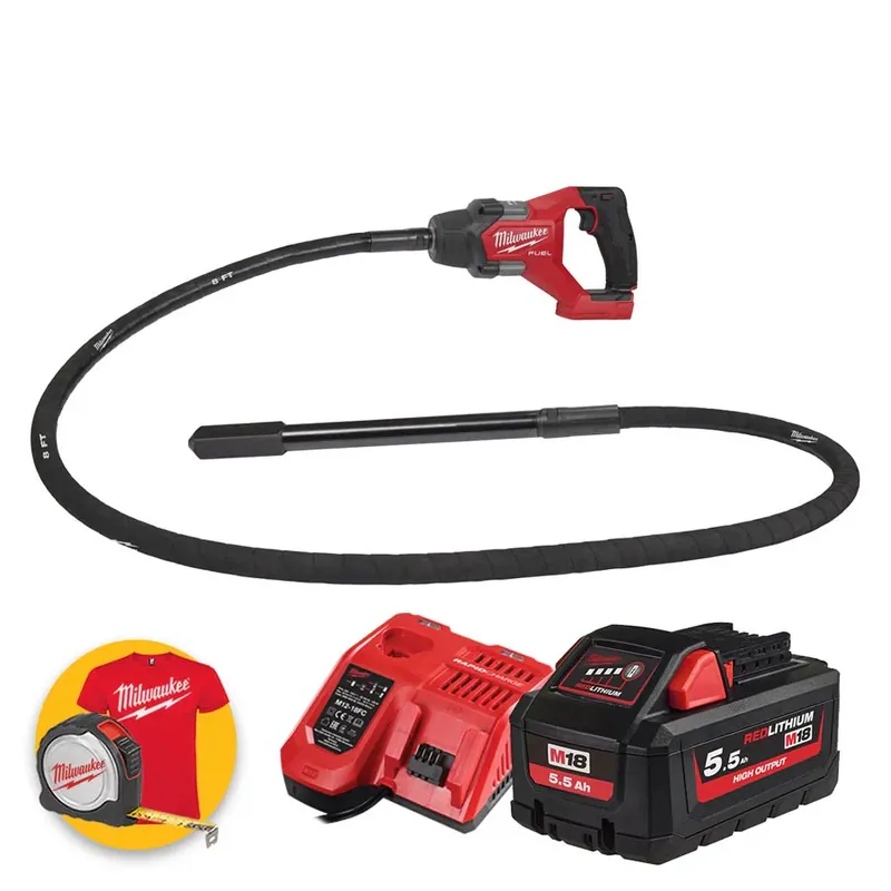 A Buon Prezzo Milwaukee M18 FCVN24-551 - Vibratore per calcestruzzo a batteria con ago da 2,4 M