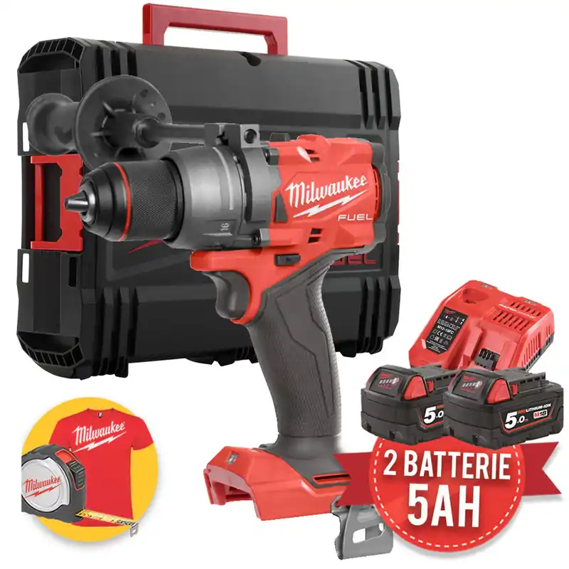 Milwaukee M18 FDD3-502X - Trapano avvitatore a batteria, motore brushless - 2 x 5Ah Promozione
