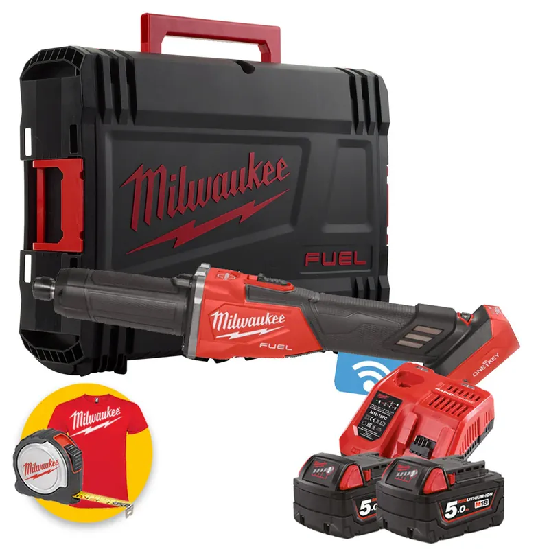 Di Tendenza Milwaukee M18 FDGROVB-502X - Smerigliatrice dritta a batteria M18 Fuel, ONE-KEY - 2 x 5Ah
