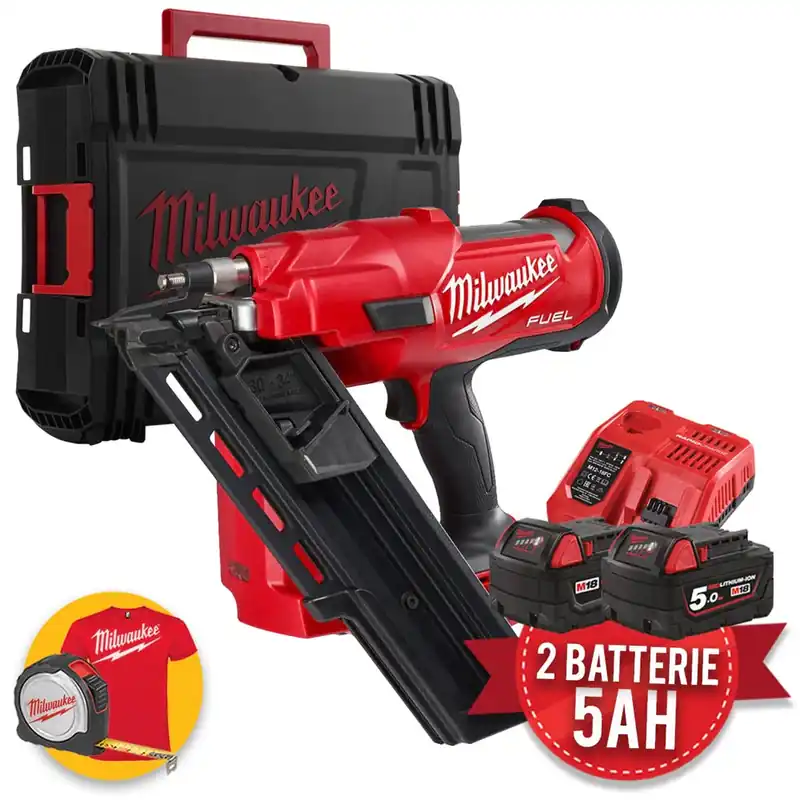Ordina Subito Milwaukee M18 FFNS-502C - Chiodatrice a batteria a colpo singolo 34° M18 FUEL - 2 x 5Ah in valigetta