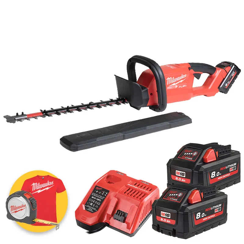 Milwaukee M18 FHET60-802 - Tagliasiepi a batteria 18V 60 cm con lama bilaterale - 2 x 8Ah Affare